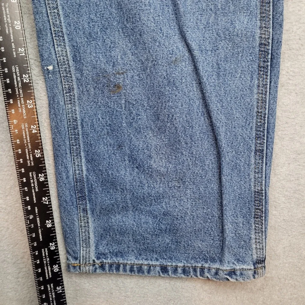 Carhartt Carpenter Jeans Mens 33x32 Blue B13-DPS Workwear Denim Distressed